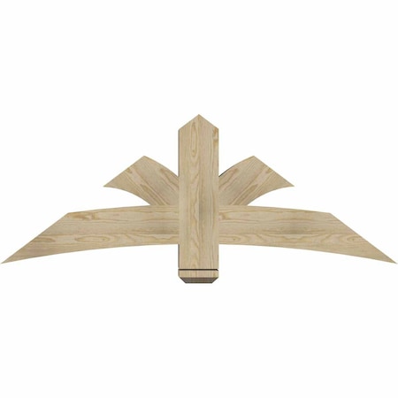 Ekena Millwork Davenport Rough Sawn Timber Gable Bracket, Douglas Fir, 60"W x 22"H x 6"D x 6"F, 9/12 Pitch GBW060X22X0606DAV00RDF